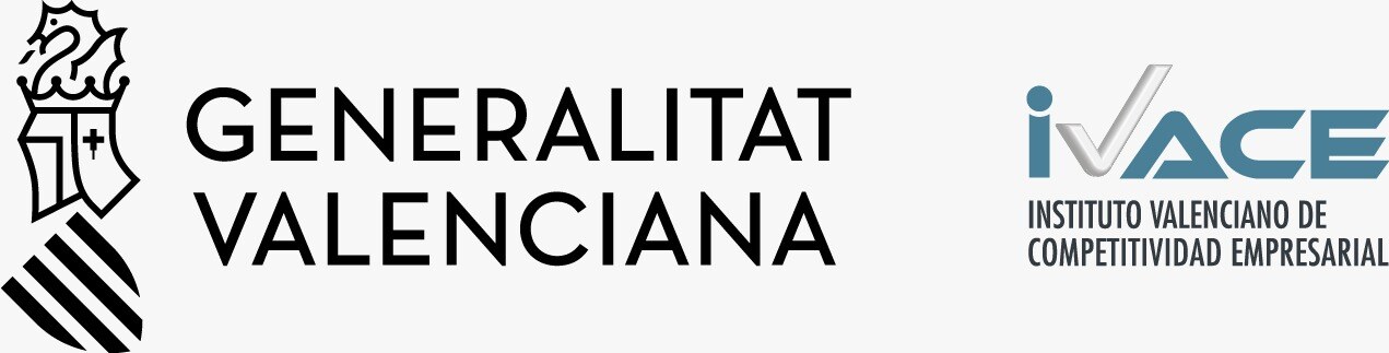 Logotipos de la Generalitat Valenciana y del IVACE, Instituto Valenciano de Competitividad Empresarial.