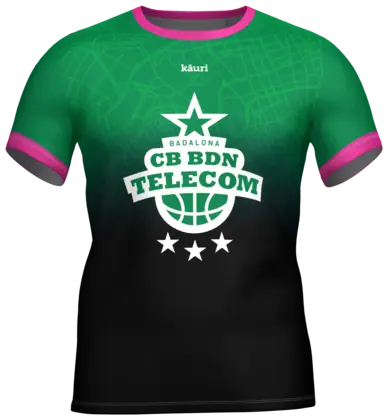 Camiseta cubre verde y negra del CB Badalona Telecom