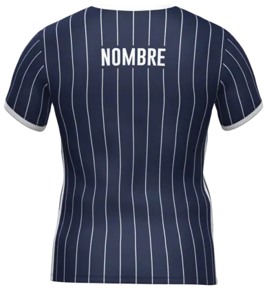 El cubre por detrás, con el nombre sublimado