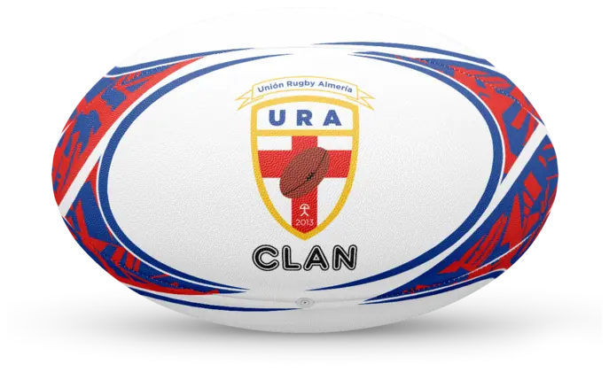 Balón de rugby personalizado para URA Clan · Almería