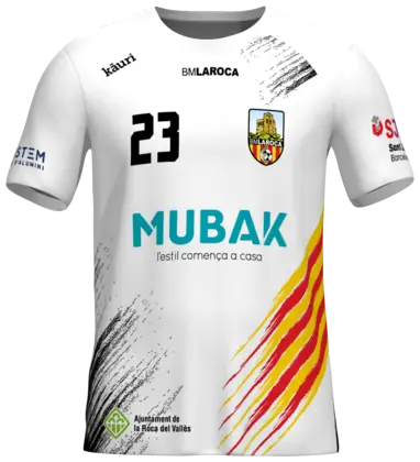 Camiseta de balonmano blanca del BM La Roca