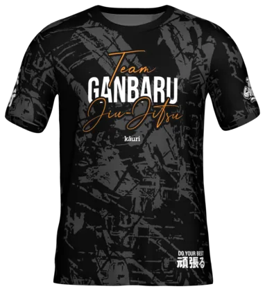 Camiseta de jiu-jitsu negra con estampación integral