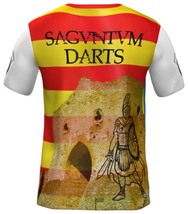 La camiseta de Saguntum Darts por detrás