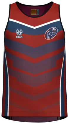 Camiseta de tirantes de rugby granate y azul marino del San Roque