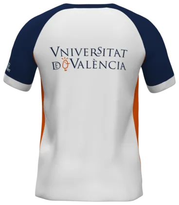 La camiseta de calentamiento por detrás