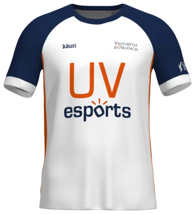 Camiseta de calentamiento blanca de la Universitat de València