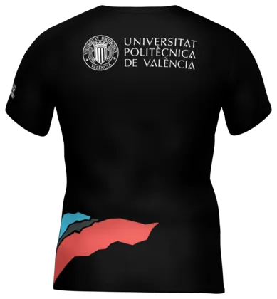 La camiseta de competición negra por detrás